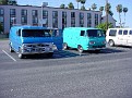Wheels lined up to caravan to the event