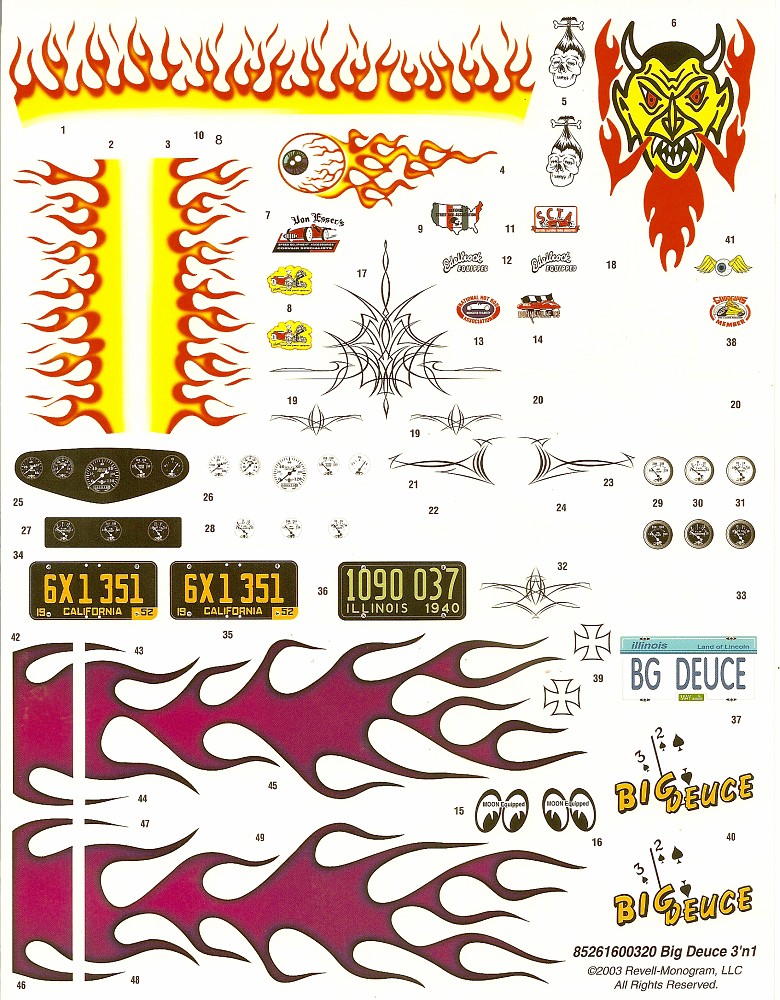 Photo Decals REVELL '32 Ford Highboy Hot Rod 1/8 scale 2616 album