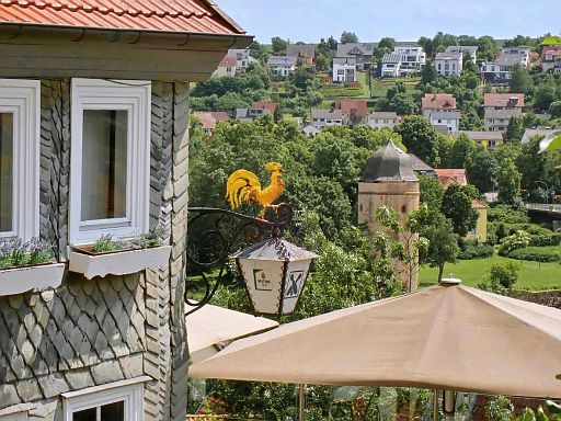 Blick vom Gasthaus zur Alm zum Biermannsturm