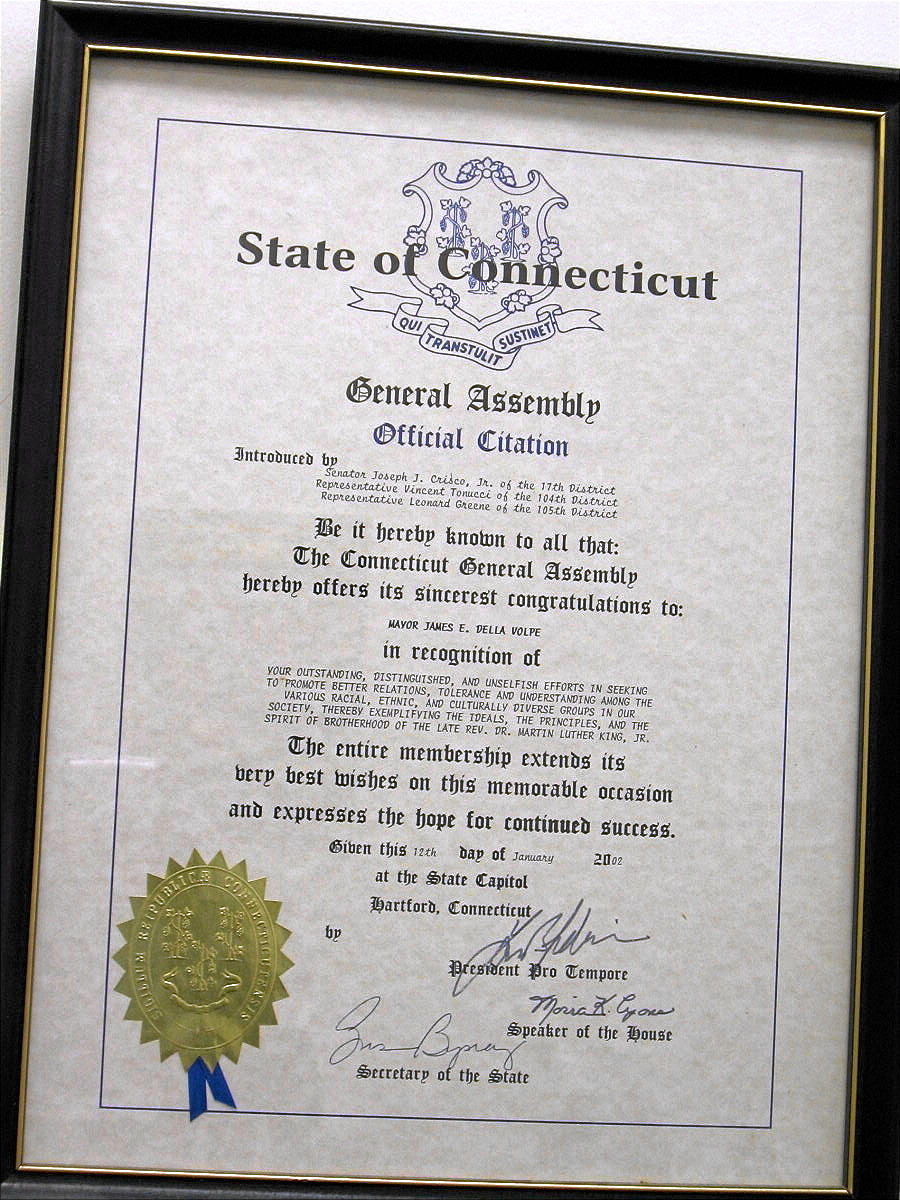 Photo ANSONIA CITY HALL CITATION ANSONIA, CT album Jerry