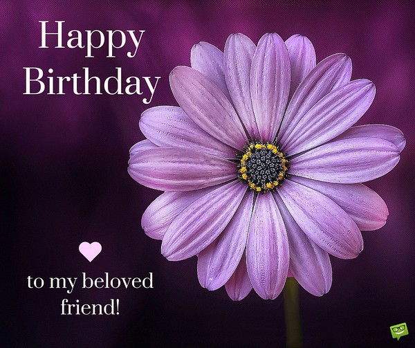 happy birthday purple flowers images