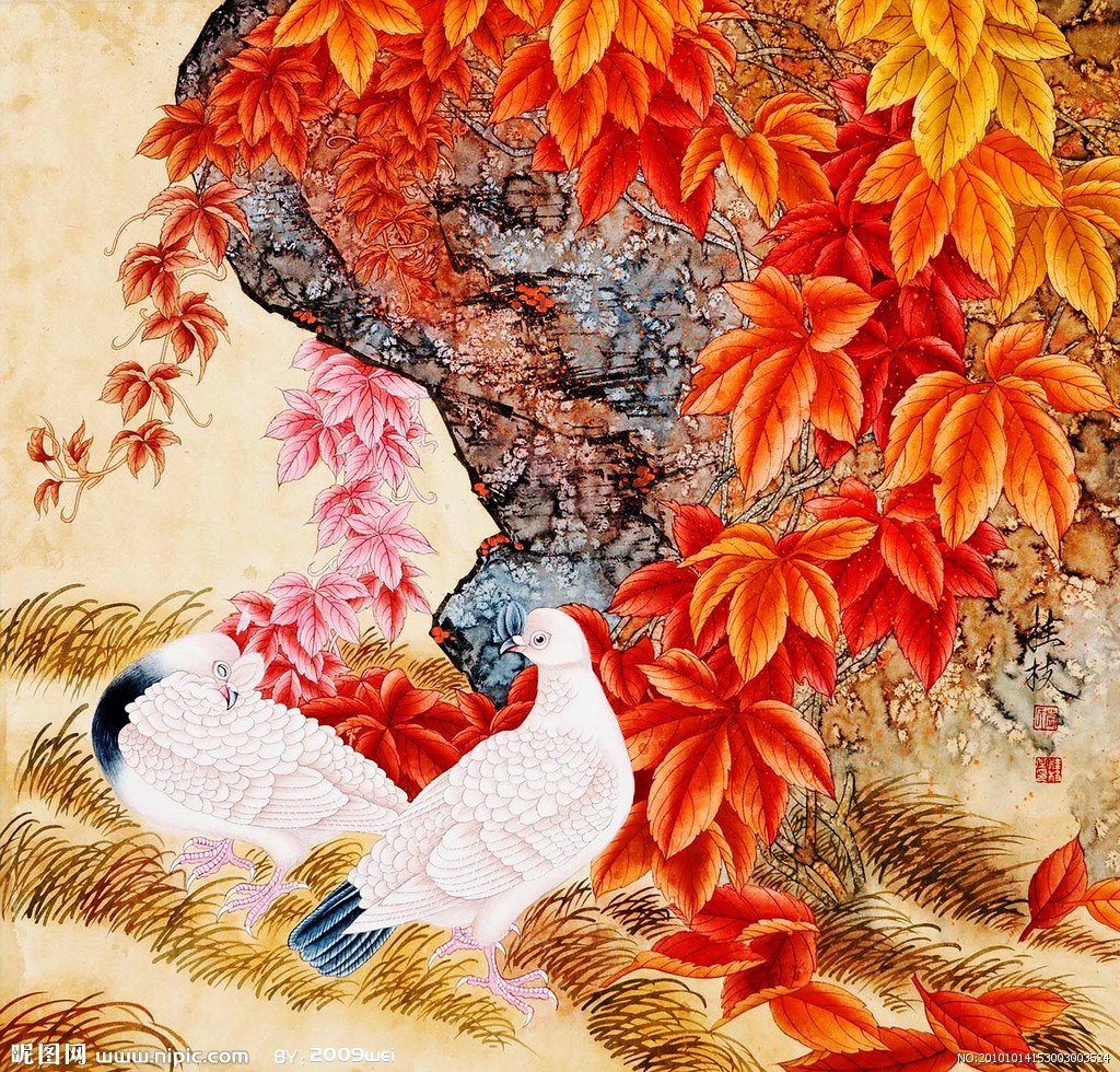 Китайские птицы рисунок