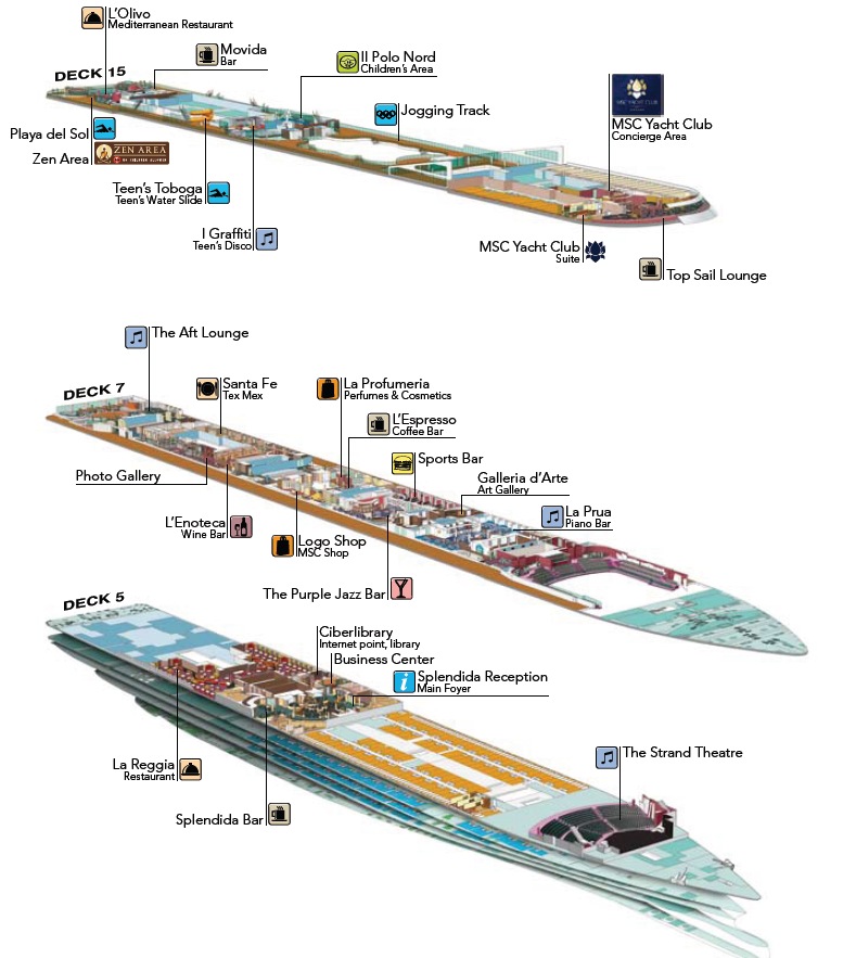Msc splendida план палуб