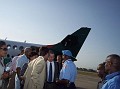 Le corps diplomatique arrivant a l'aeroport du Cap Haitien.