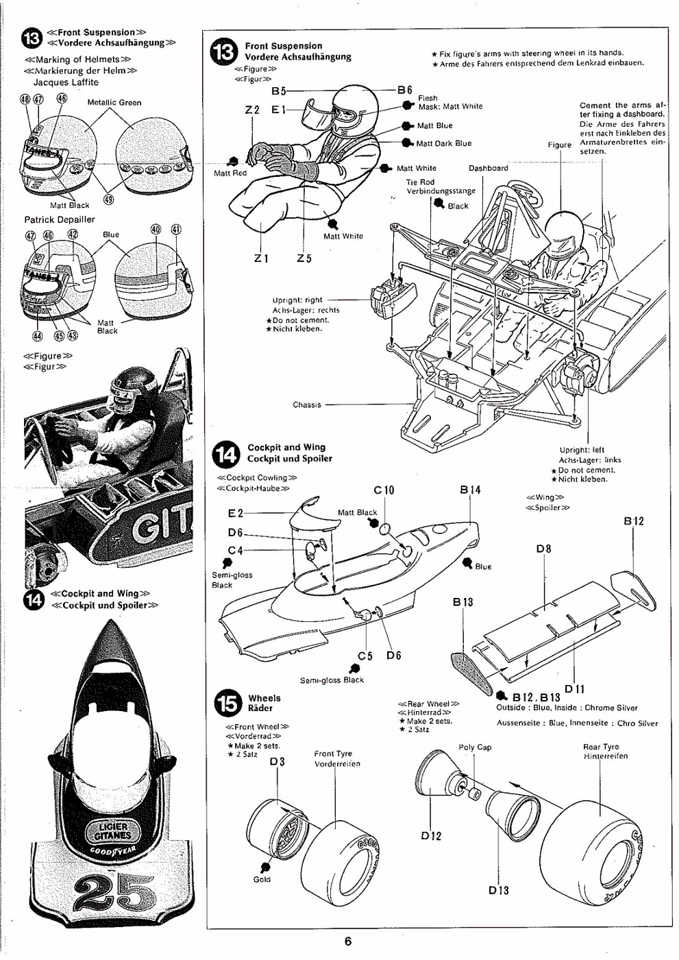 Photo: Tamiya Ligier instructions 6 | TAMIYA Ligier JS11 Ford F1 #20012 ...