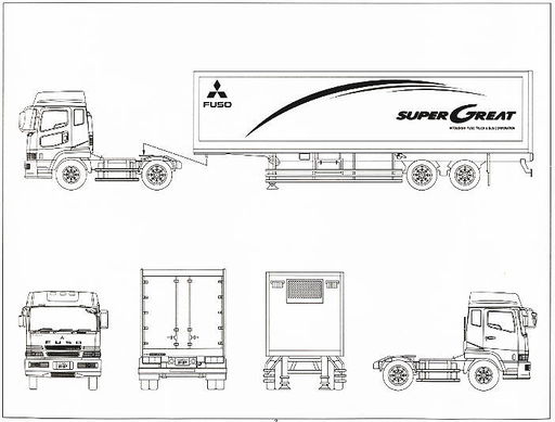 036518 Mitsubishi Fuso Super Great Tractor 1-32 album | Dutch