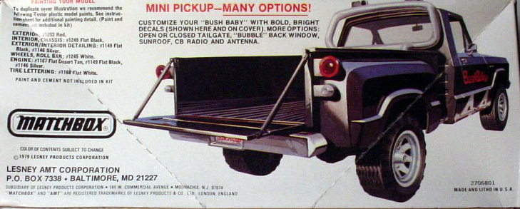 amt　FORD COURIER 4x4 Bush Baby　1/25　MATCHBOX Photo from AMT 1979 Ford Courier Bush baby #2706 album | DRASTIC