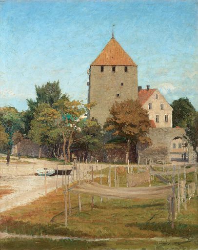 View over Kruttornet and Fiskarporten, Visby (1912)