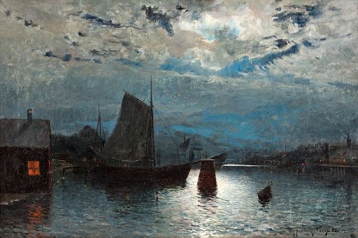 Moonlit River Landscape (1882)