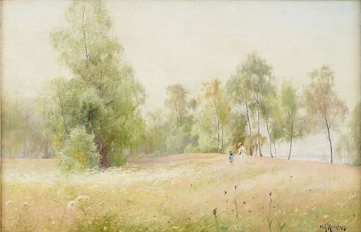 Mother and Child in a Flowering Meadow (c.1880)