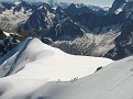 Climbers on Rige below Aiguielle Du Midi