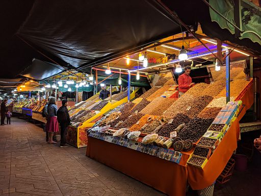 Looks like the fruit displays at these stalls can collapse under the dates, dried figs, almonds and walnuts.