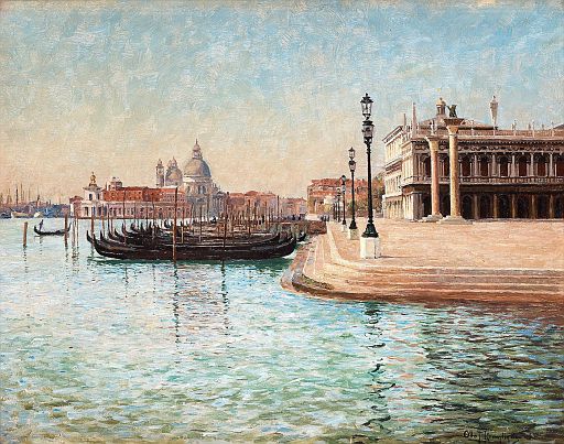 Gondolas by Piazza San Marco, Scene from Venice (undated)