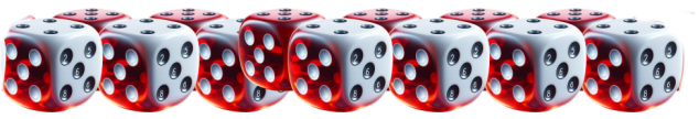 Row of dice