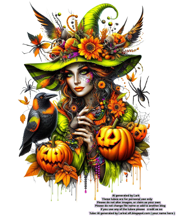 Witch and Pumpkins10