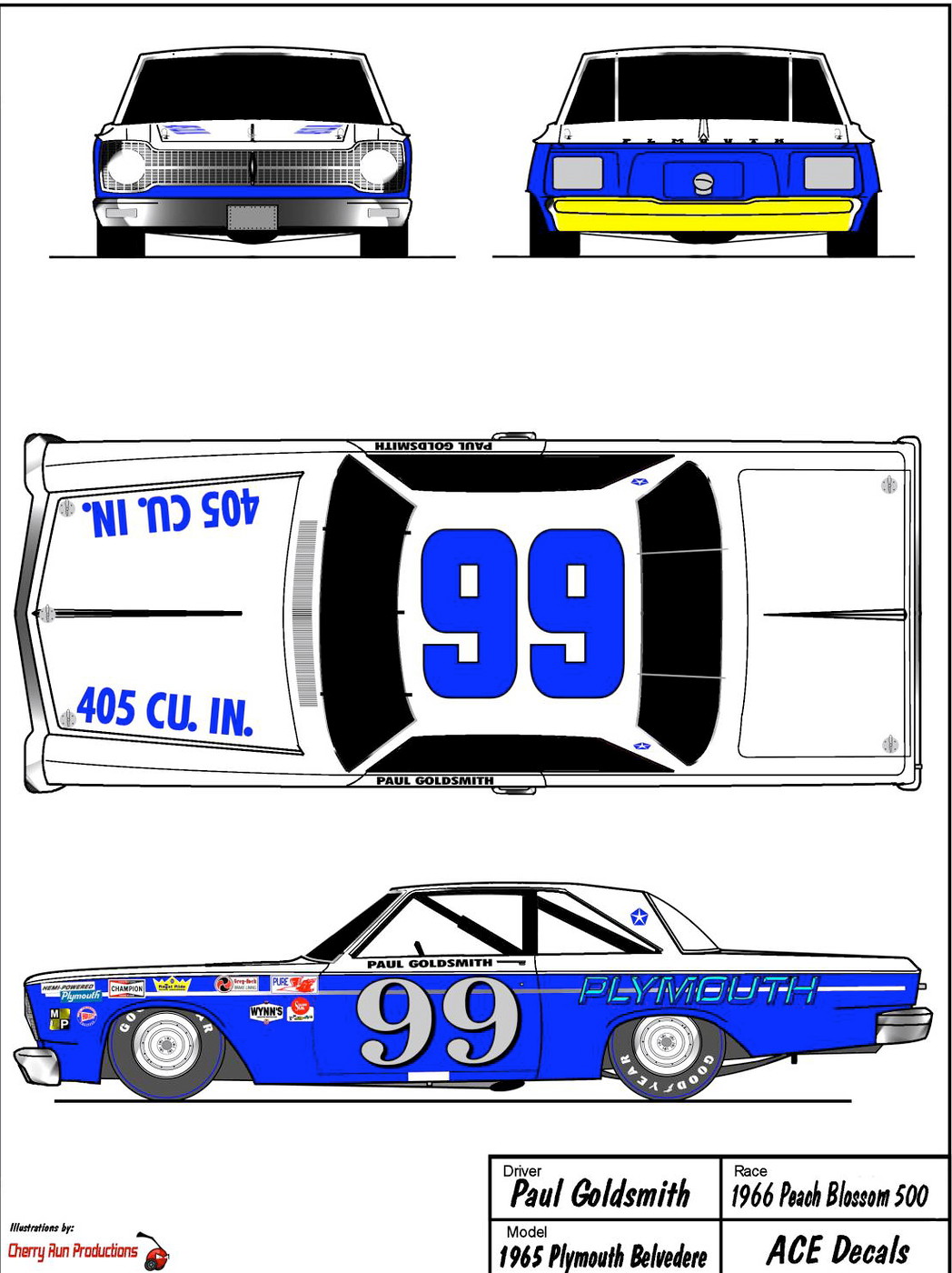 Photo dsmith 1965 Plymouth Belvedere 1 Sixties Nascar Pix & decals