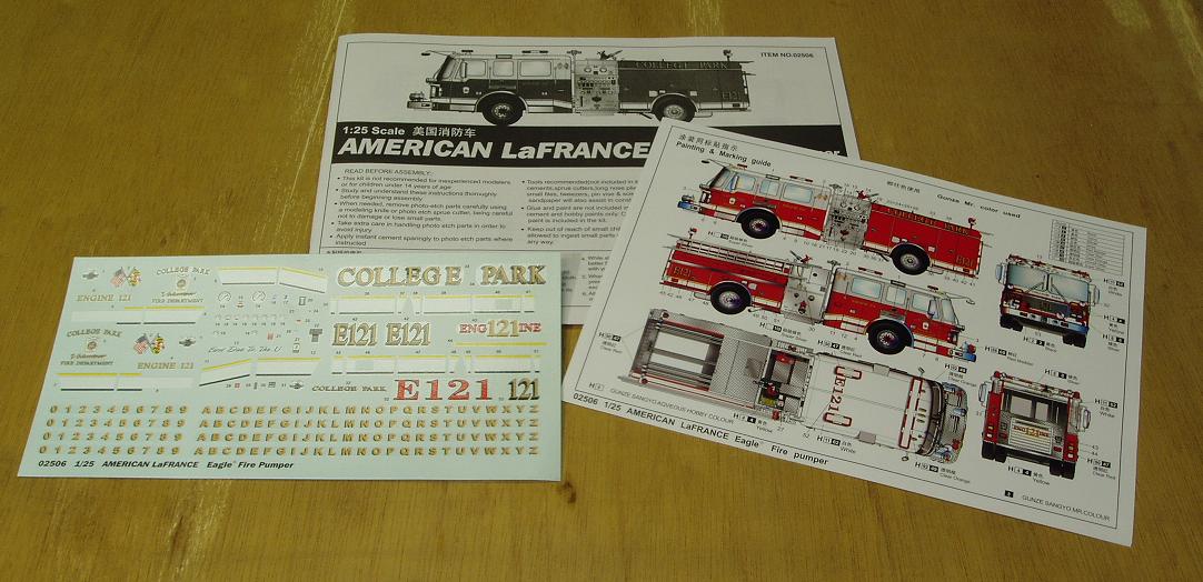 Trumpeter 1/25 Scale Model Kit - American LaFrance Eagle Fire Pumper Truck #02506