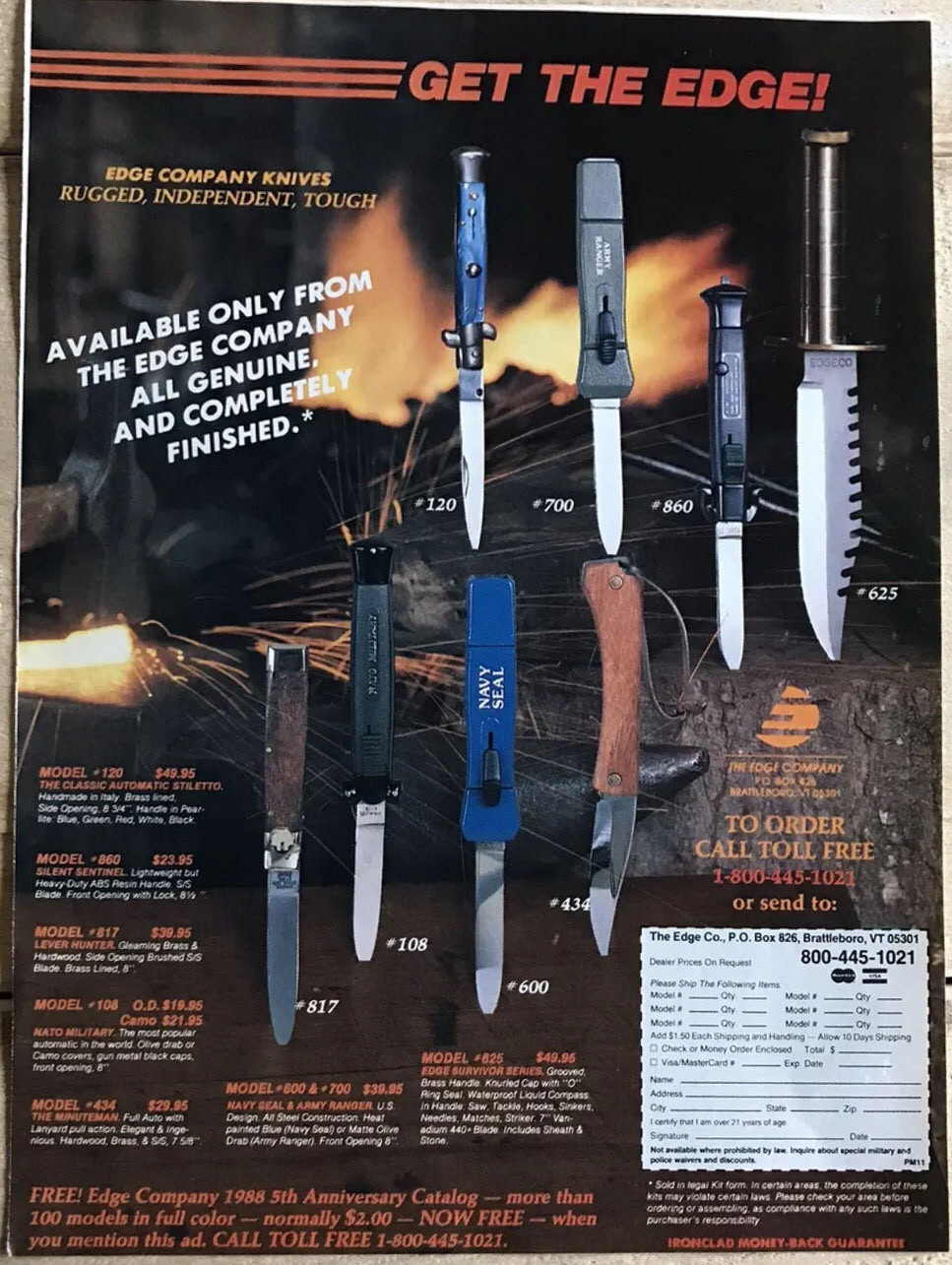 Photo 1988 Edge Company AD Edge Company Knives & Catalogs album