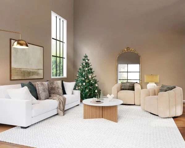 Air Filter For Home Furnace Filters - View of a Christmas-inspired living room in Sacramento, California.