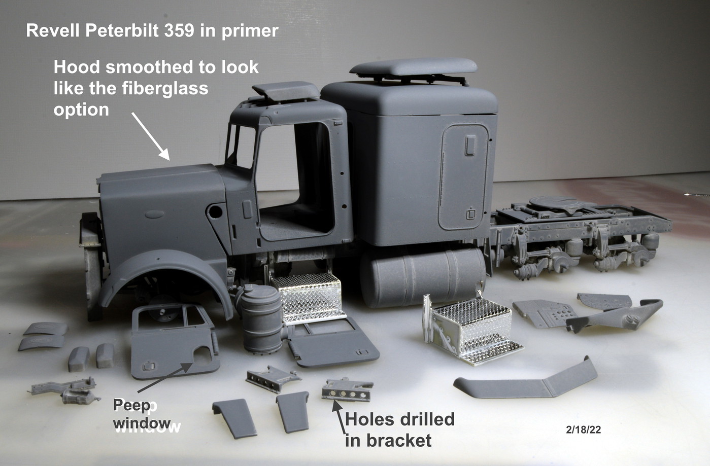 Photo DSC 9455 mock up in primer 359 fiberglass hood 2 18 22 What's