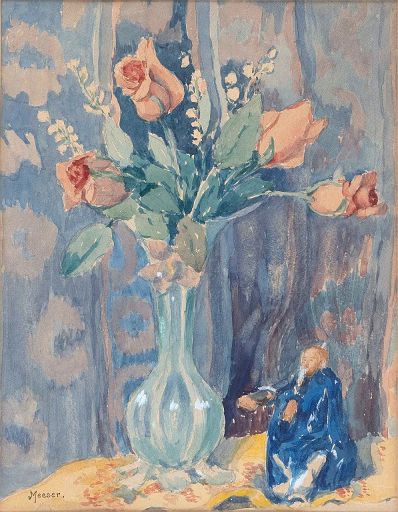 Still Life of Roses and a Figurine (undated)