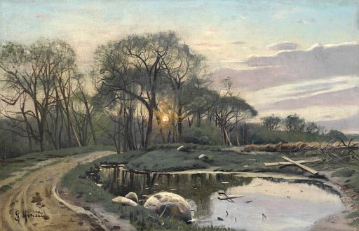 Sunset at a Small Pond (undated)