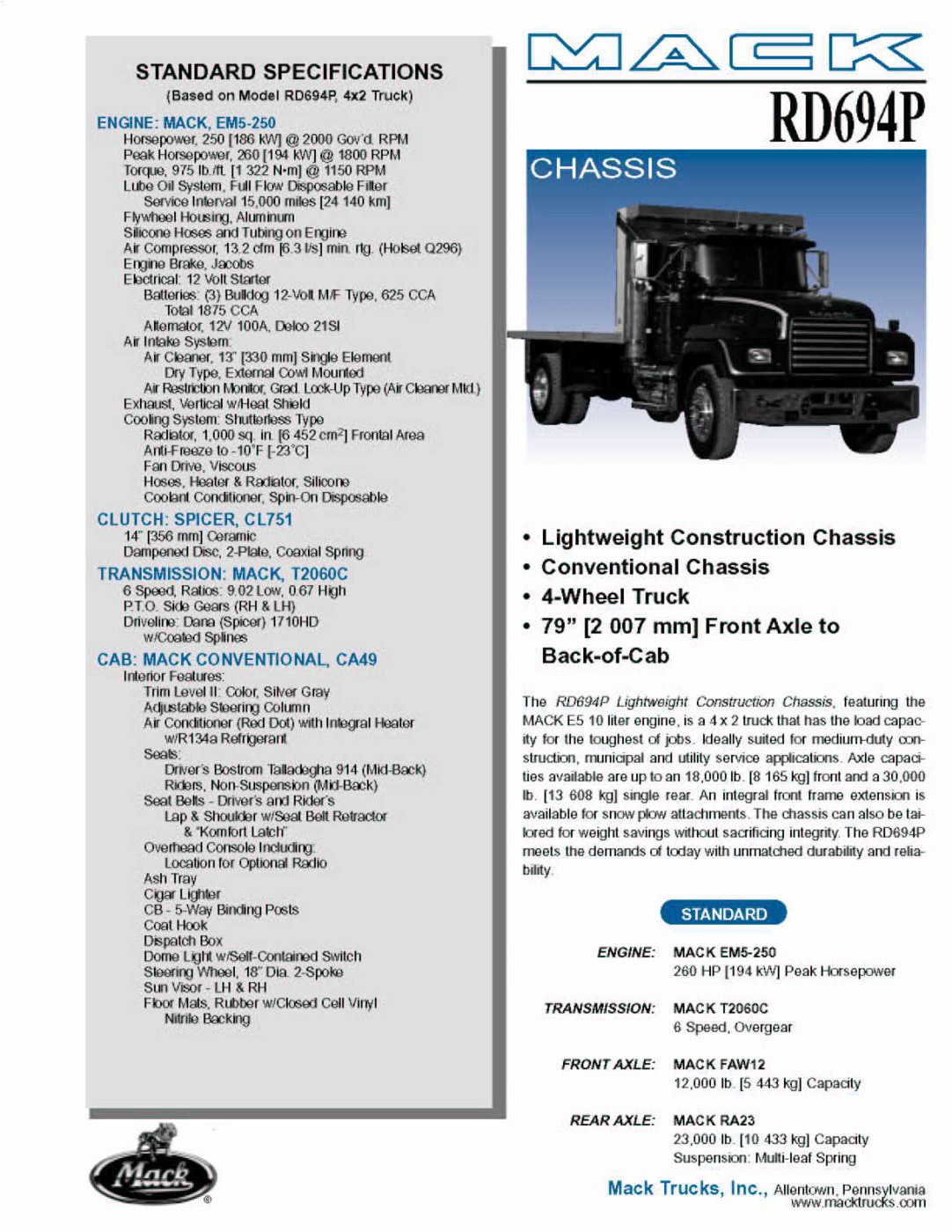 Photo: cha083[1] 1 | Mack RD-spec sheets album | Dutch Model Truck Club ...