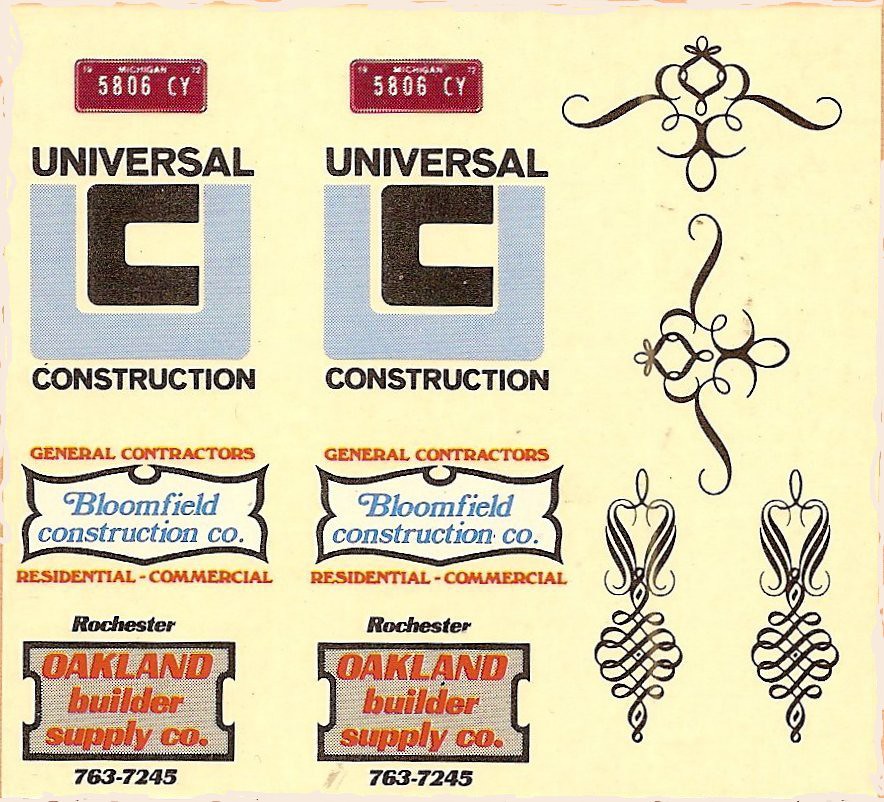 Photo Decal Sheet AMT Crew Cheif Chevy Blazer T340601 or T340225