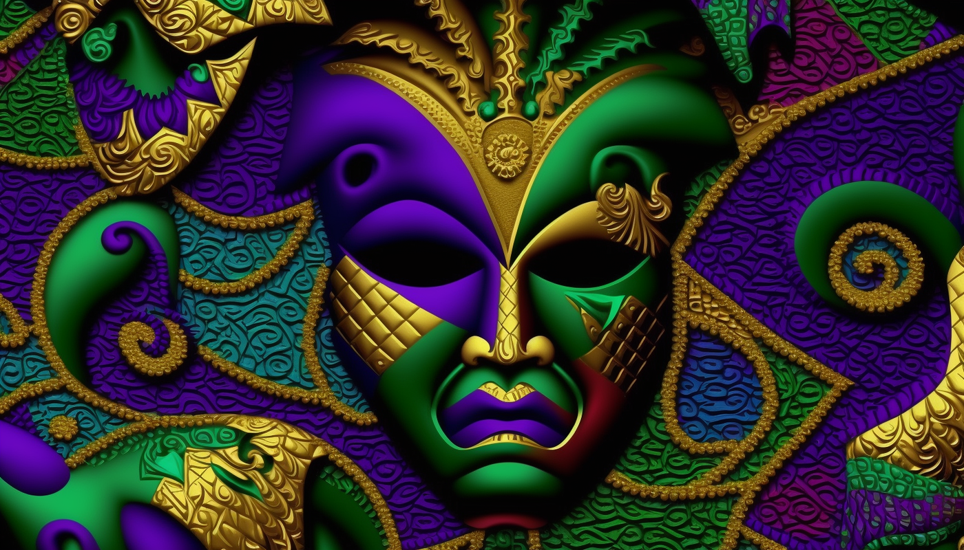 mardi gras couple masks