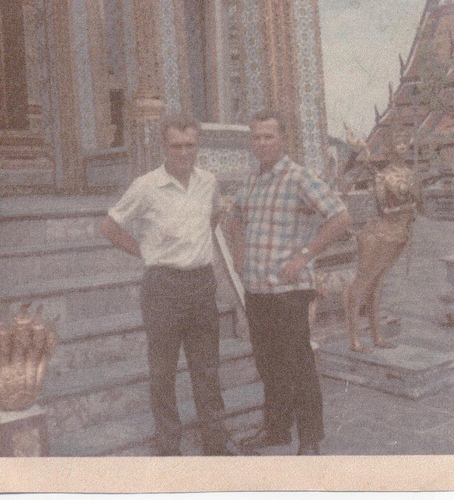 17-Left is believed to be Hank Stockhoff, and Dillard Massengale on the right, while they wereon R & R in Bangkok, Thailand, 1967 - 1968.