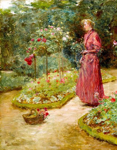 Woman Cutting Roses in a Garden (c.1888-89)