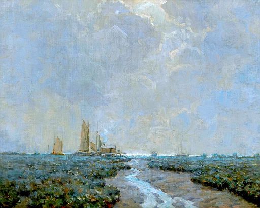 Docks and Boats along the Alameda Marsh (c.1910)