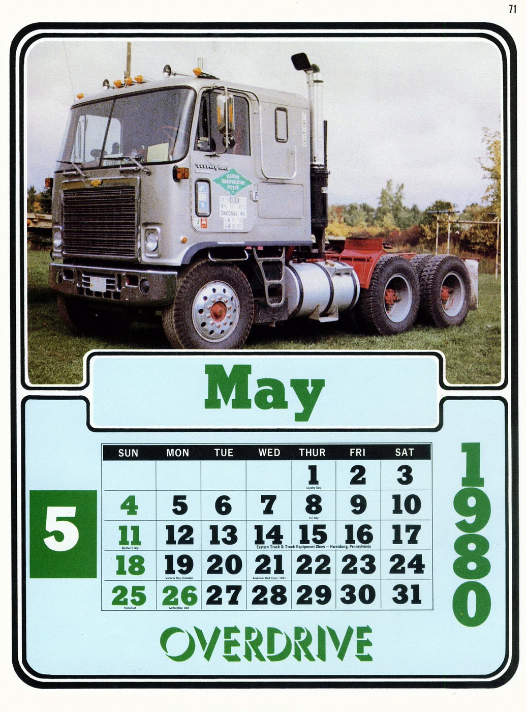 Photo January 1980 Calendar 5 01 Overdrive Magazine January 1980 Photo January 1980 Calendar 5 01 Overdrive Magazine January 1980